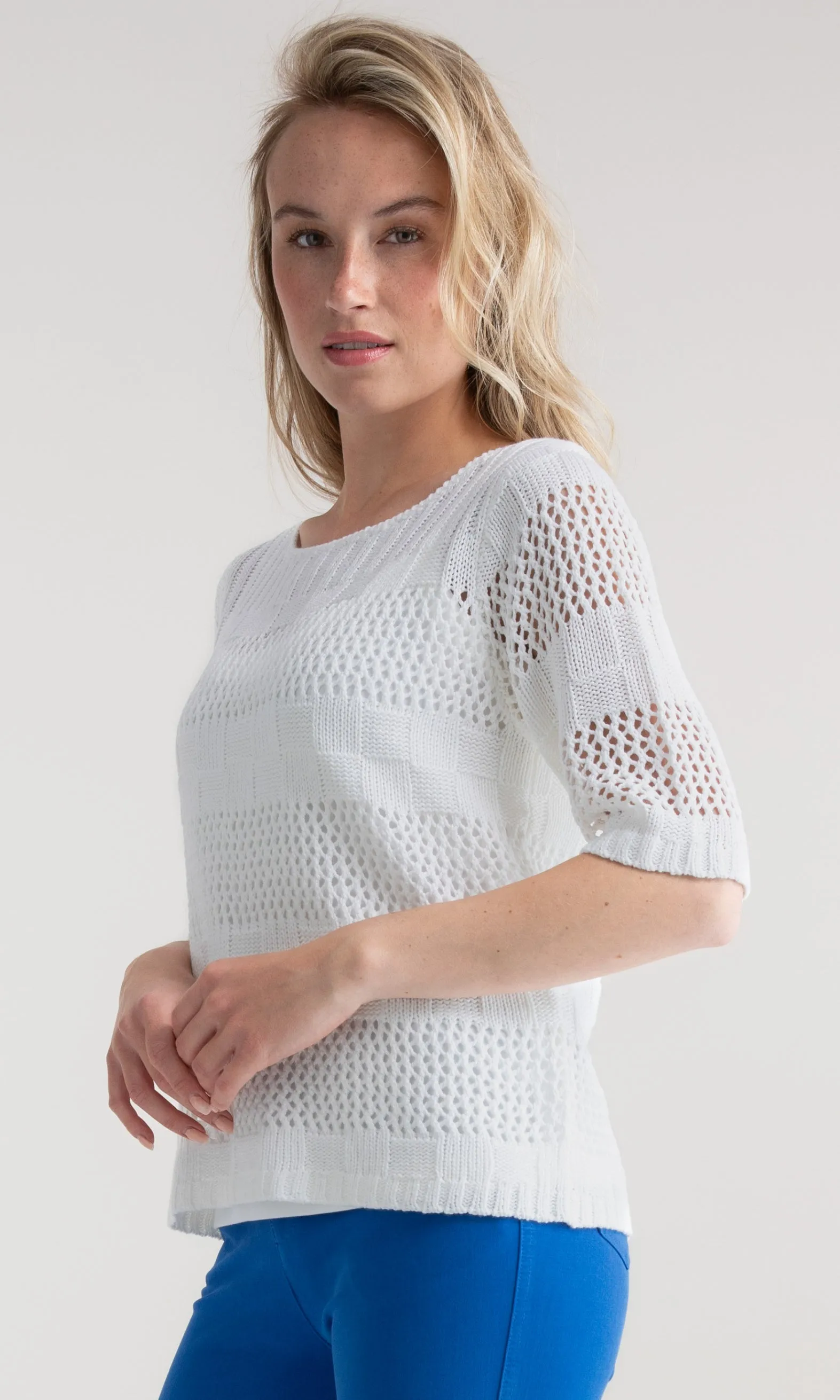 3/4 Sleeve Open Knit Sweater sold by Revolution Boutique product image thumbnail 4