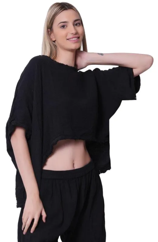 Cotton Curved Hem Top sold by Revolution Boutique