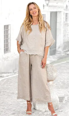 Linen Fringe Hem Top sold by Revolution Boutique product image thumbnail 2