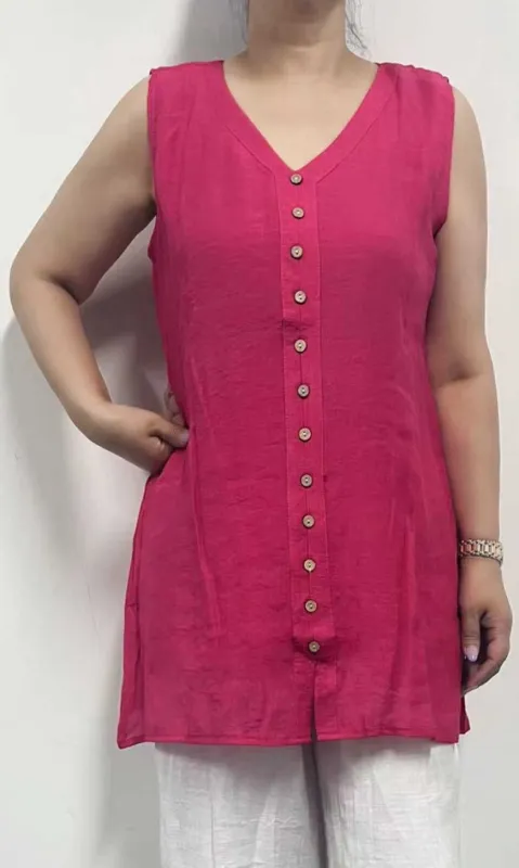 Sleeveless Button Down Tunic sold by Revolution Boutique