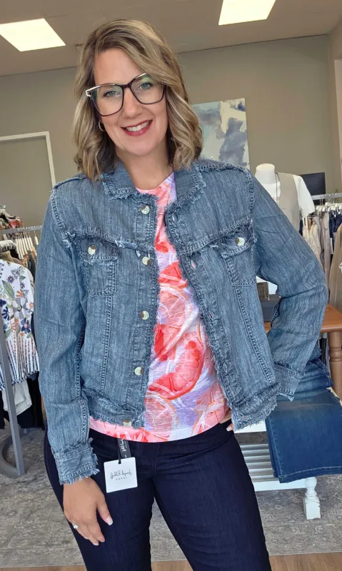 Frayed Hem Detail Jacket sold by Revolution Boutique