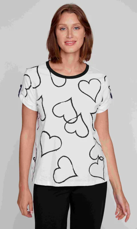 Heart Print Tee sold by Revolution Boutique