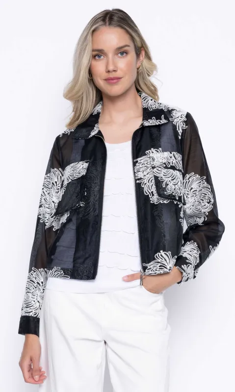 Sheer Floral Zip-Up Jacket sold by Revolution Boutique