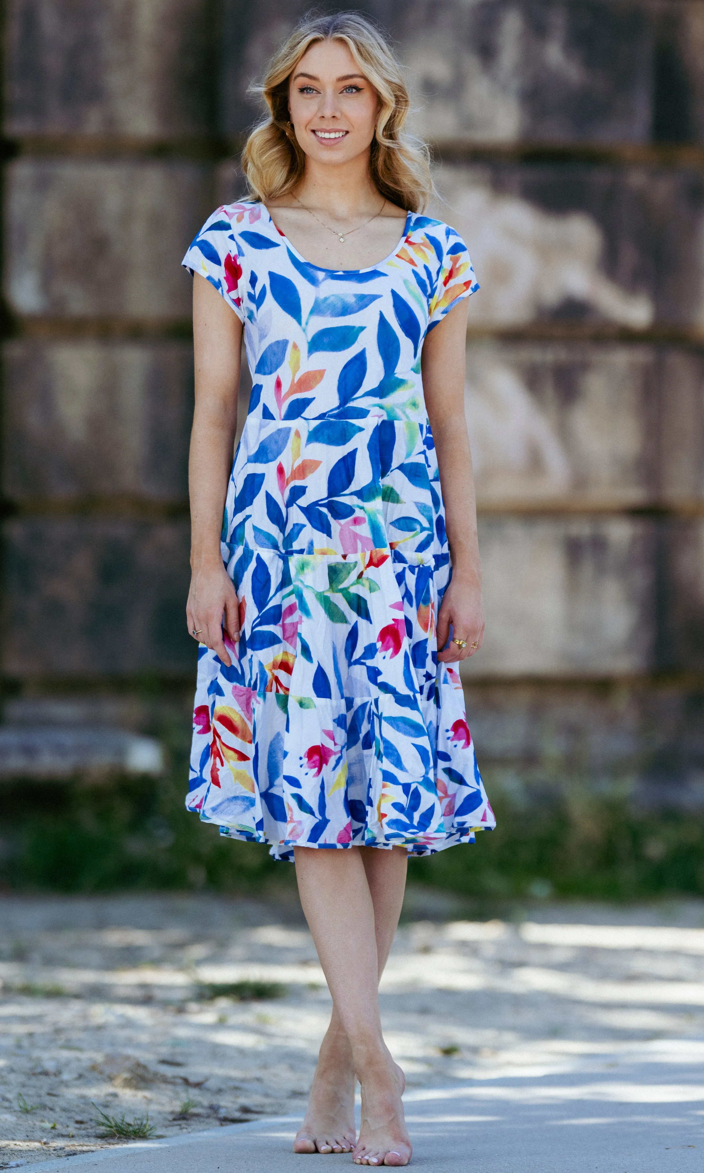 Cap Sleeve Crinkle Dress sold by Revolution Boutique