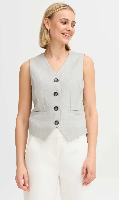 Tailored Button Front Vest sold by Revolution Boutique