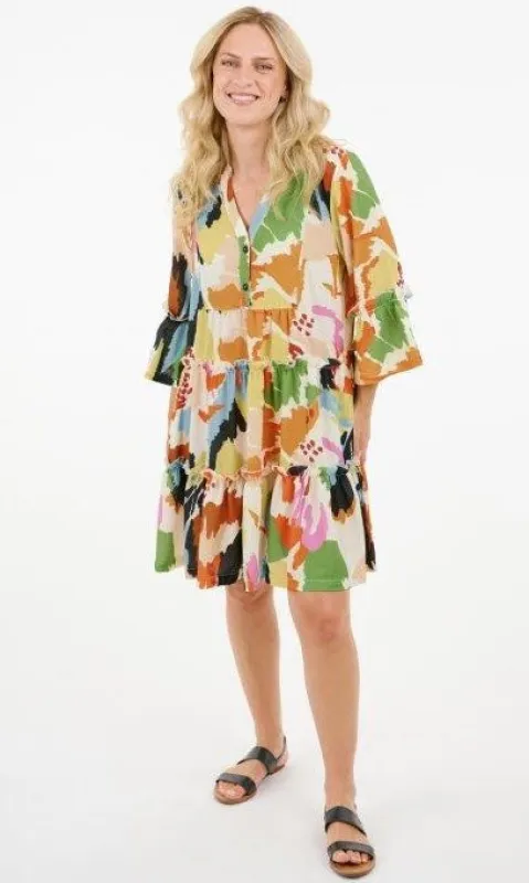 Abstract Tiered Dress sold by Revolution Boutique