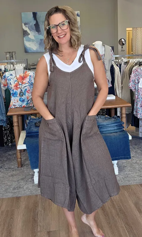 Linen Wide Leg Jumpsuit sold by Revolution Boutique