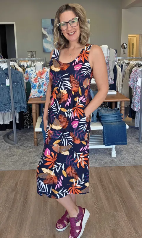 Tropical Print Midi Dress sold by Revolution Boutique