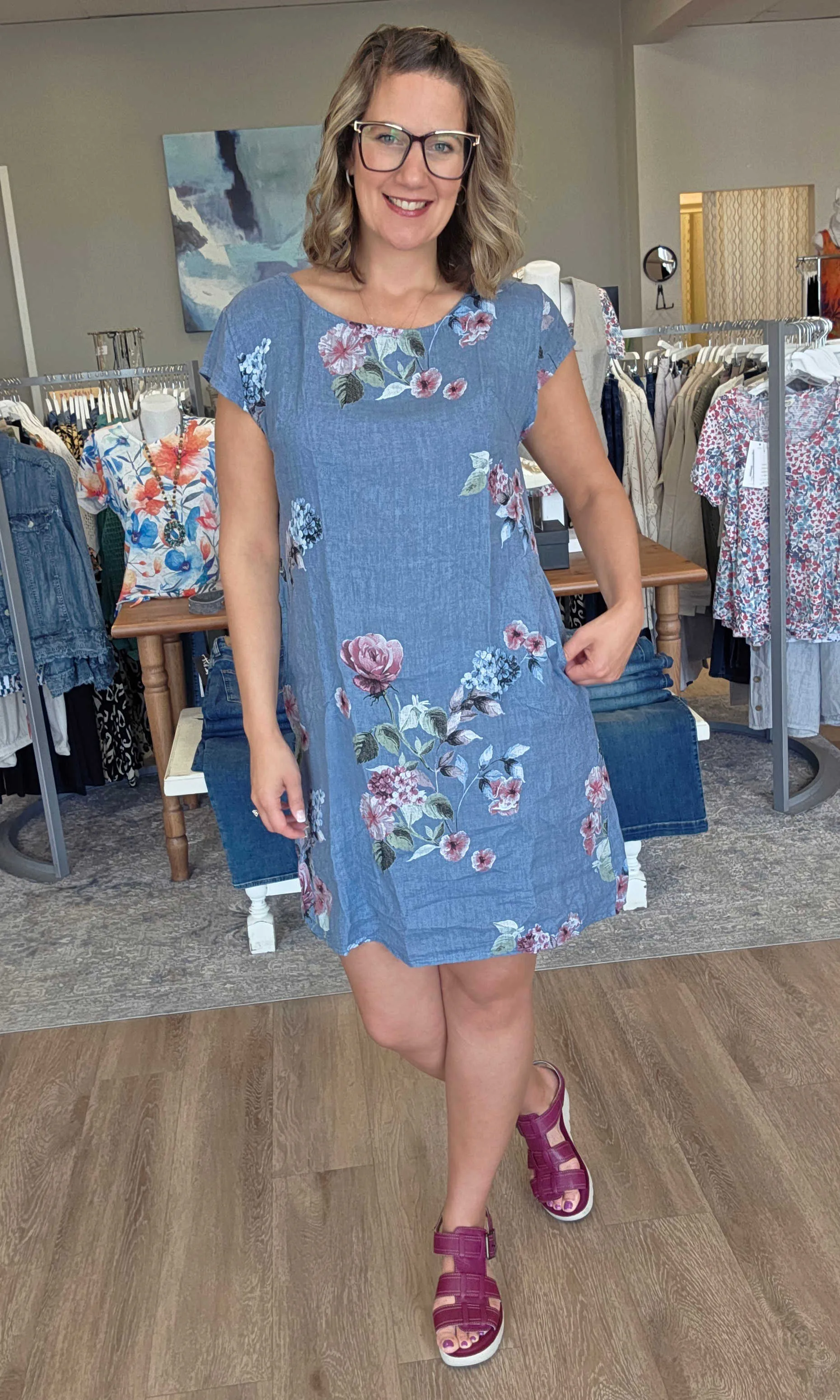 Linen Cap Sleeve Dress sold by Revolution Boutique