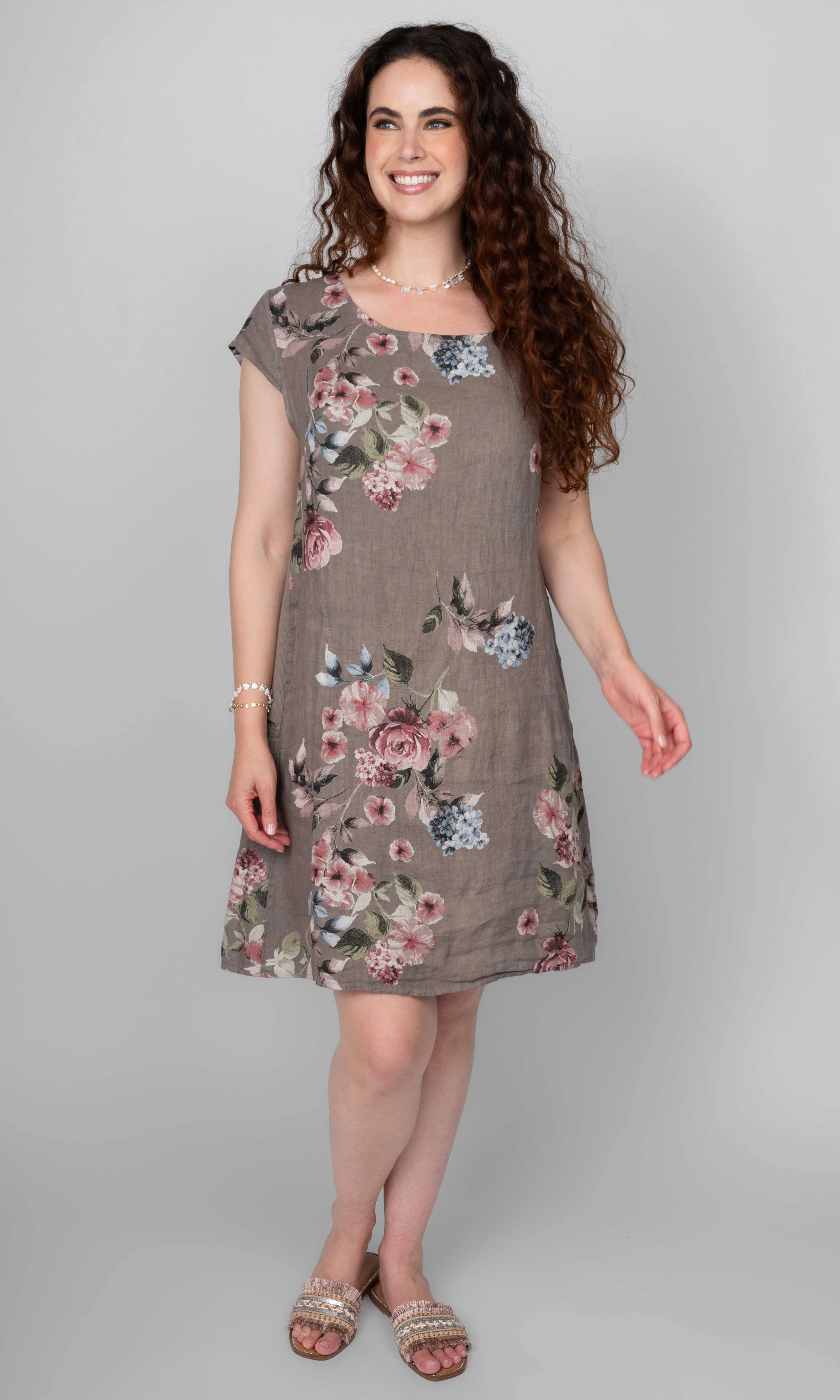 Linen Cap Sleeve Dress sold by Revolution Boutique product image thumbnail 2