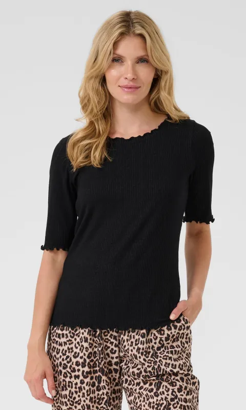 Lettuce Edge Ribbed Top sold by Revolution Boutique