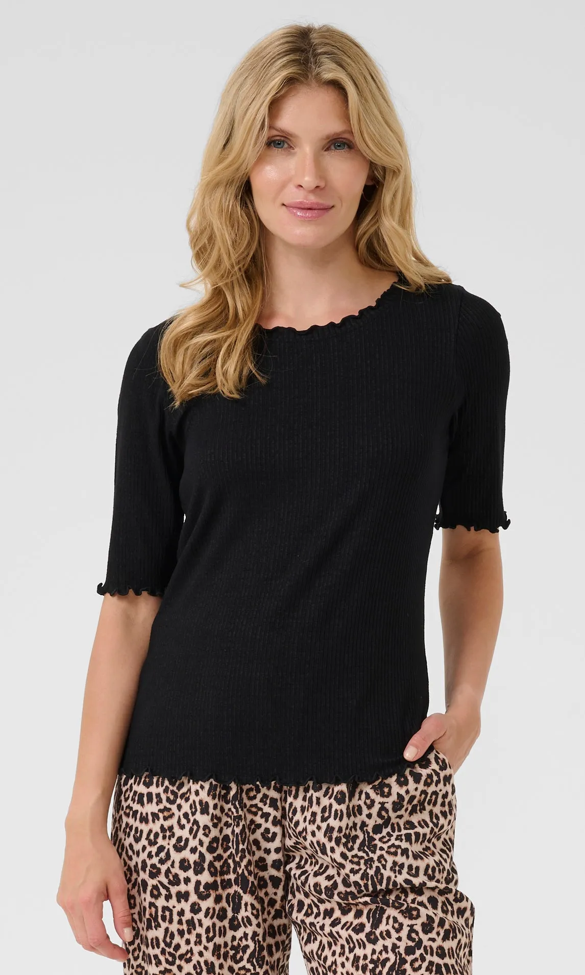 Lettuce Edge Ribbed Top sold by Revolution Boutique