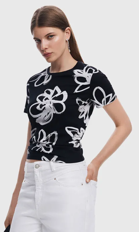 Abstract Floral Cotton Tee sold by Revolution Boutique