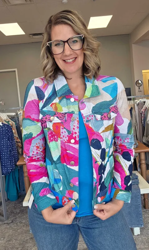 Playful Floral Knit Jacket sold by Revolution Boutique