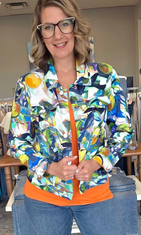 Floral Inspired Abstract Jacket sold by Revolution Boutique