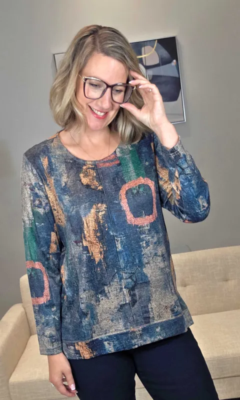 Abstract Center Seam Top sold by Revolution Boutique
