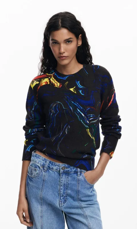 Desigual Abstract Print Sweater sold by Revolution Boutique