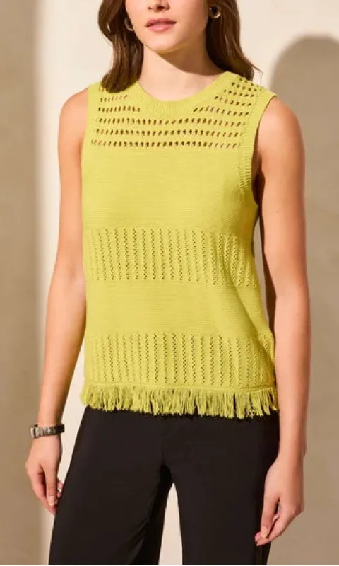 Fringed-Hem Cotton Knit Sweater sold by Revolution Boutique