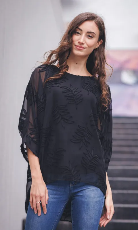 Burnout Leaves Mesh Top sold by Revolution Boutique