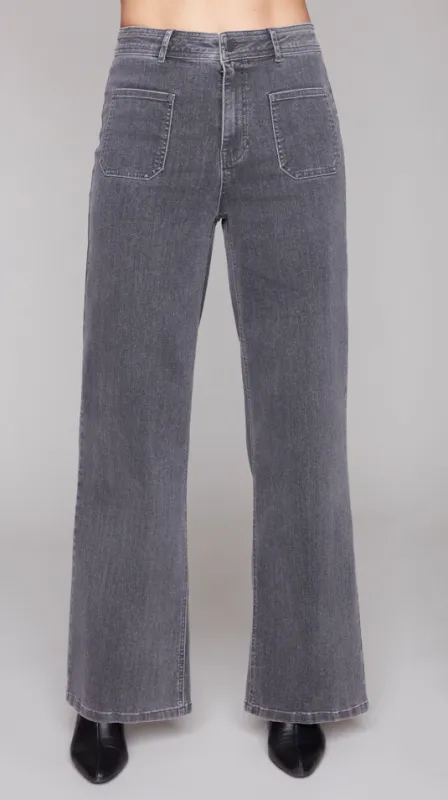 Patch Pocket Wide-Leg Denim sold by Revolution Boutique