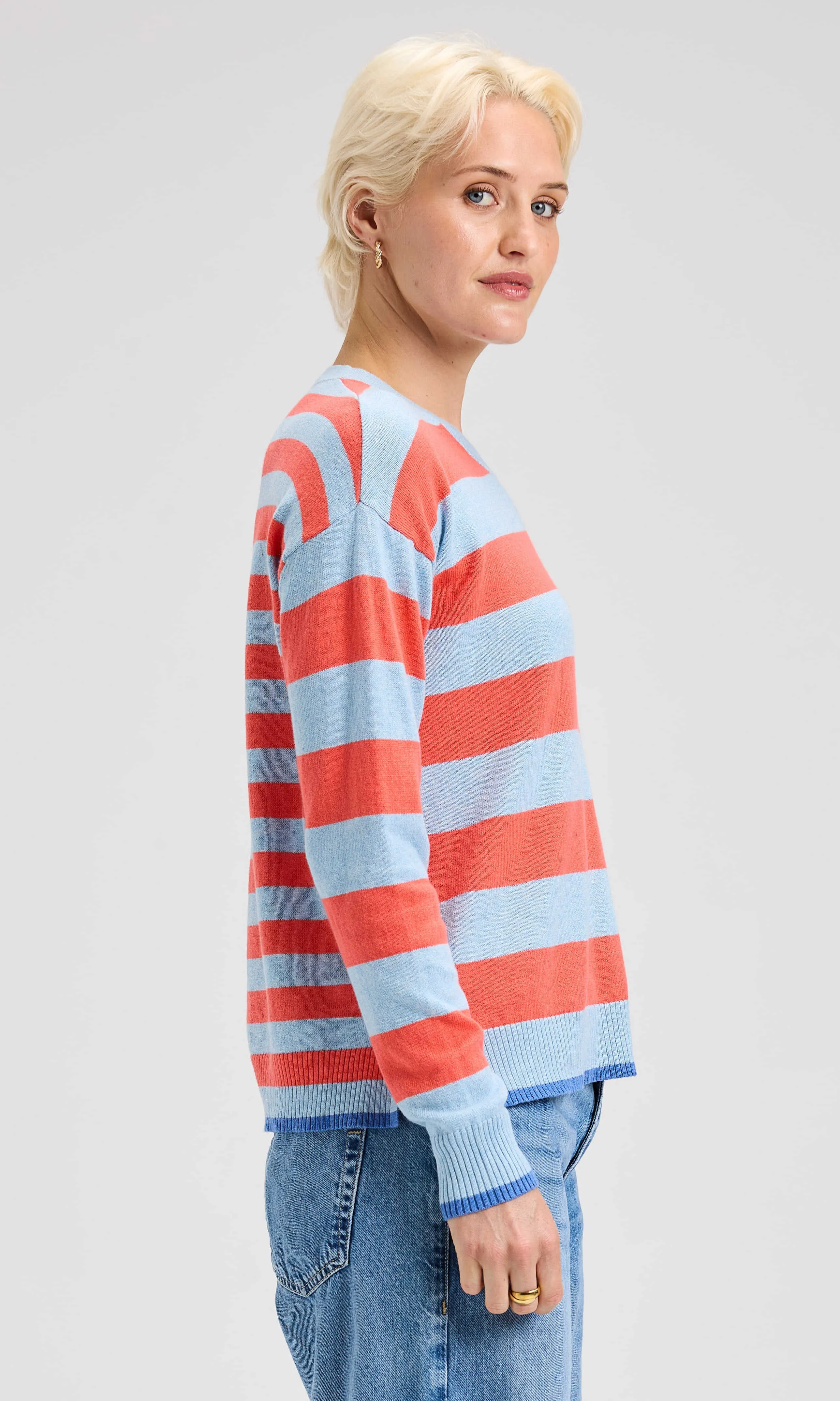 Striped Cashmere Crew Neck sold by Revolution Boutique product image thumbnail 3