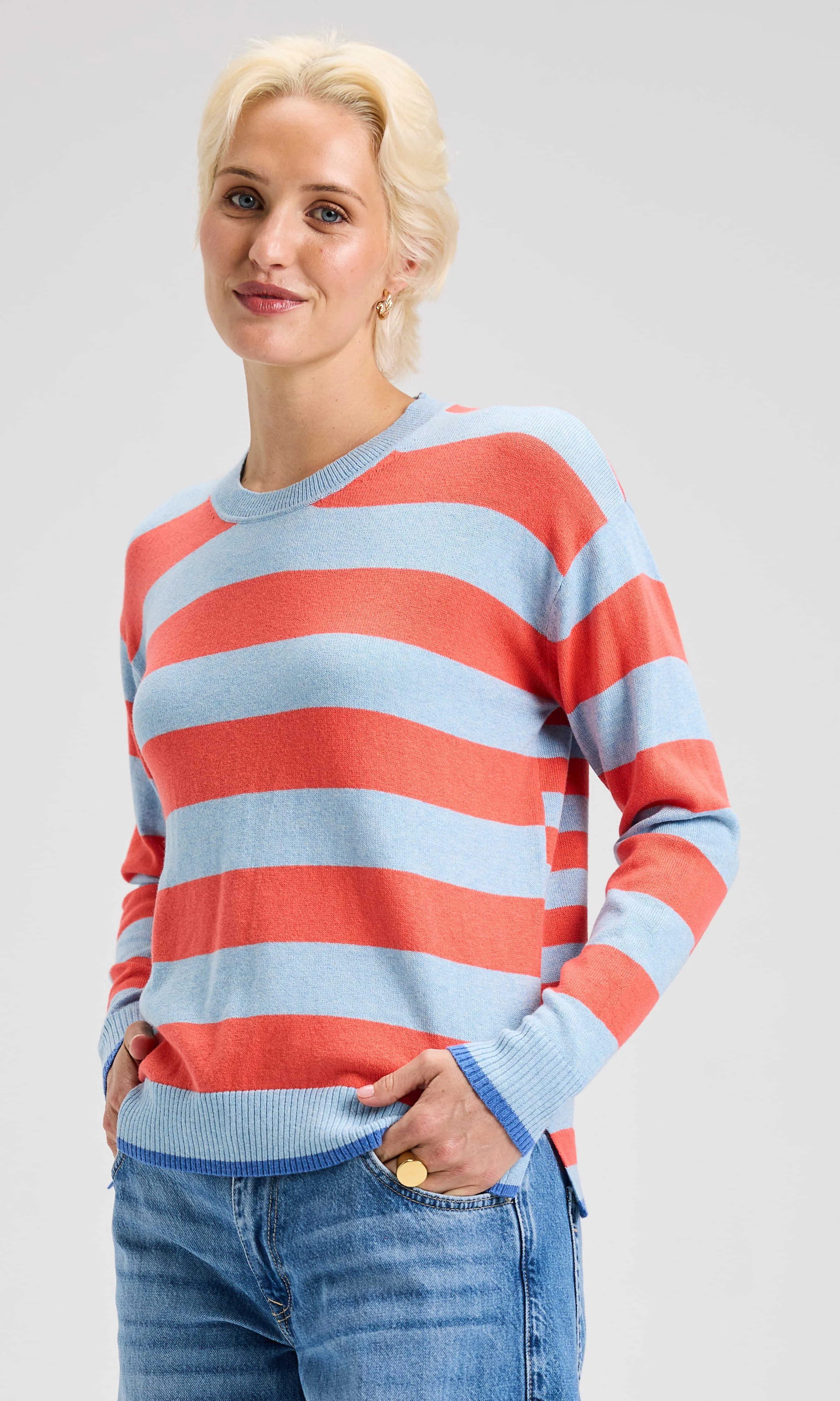 Striped Cashmere Crew Neck sold by Revolution Boutique
