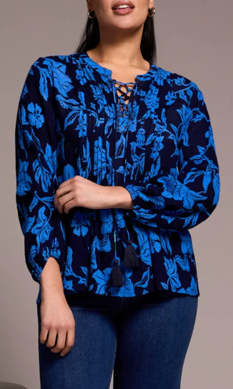 Pin-Tuck Detail Bohemian Blouse sold by Revolution Boutique
