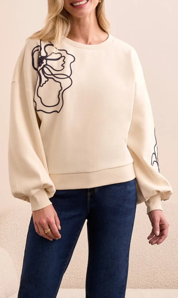 Embroidered Floral Detail Top sold by Revolution Boutique