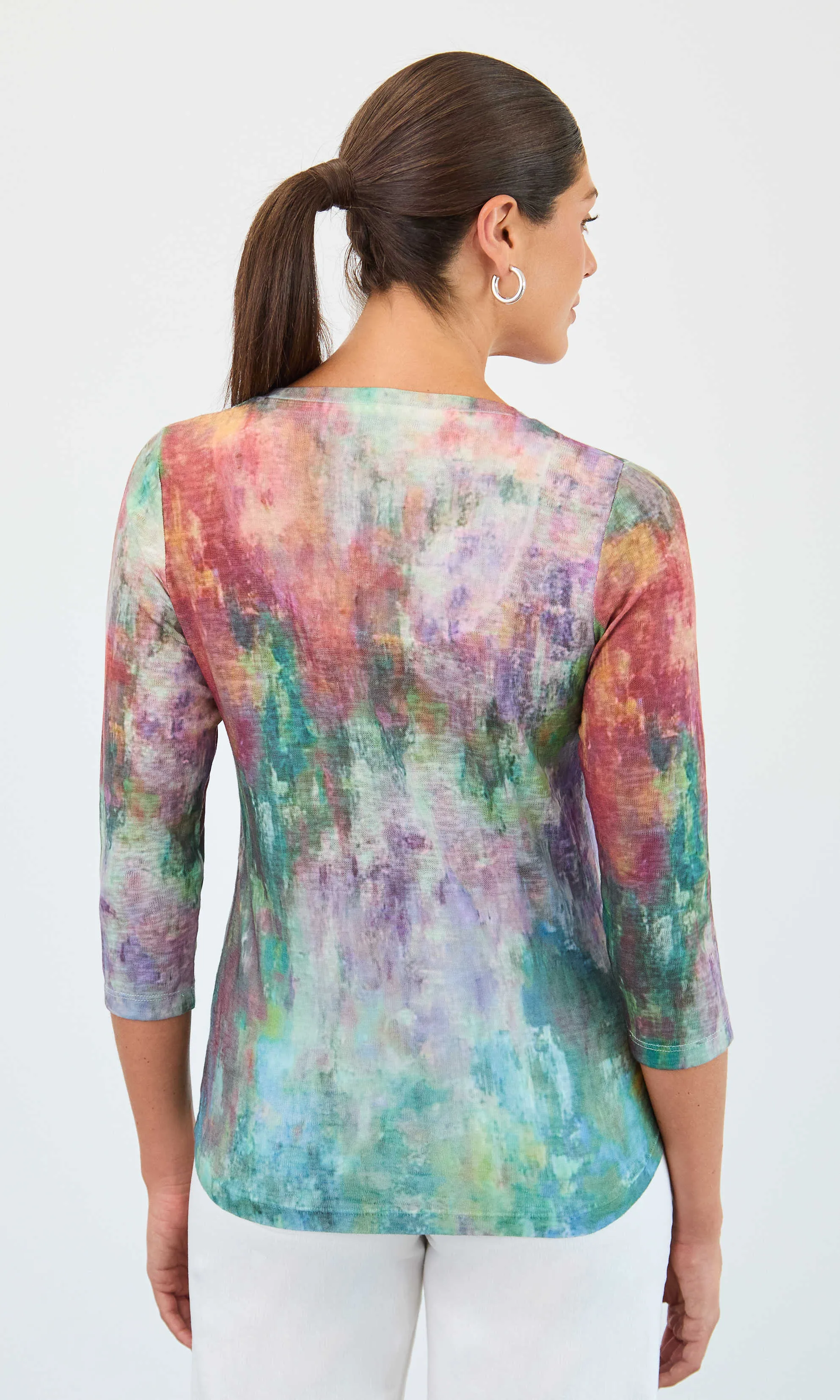 Watercolor V-Neck Top sold by Revolution Boutique product image thumbnail 2