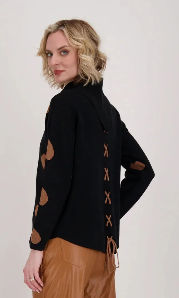 Back Stitch Cowl Neck Heart-Print Sweater sold by Revolution Boutique product image thumbnail 3