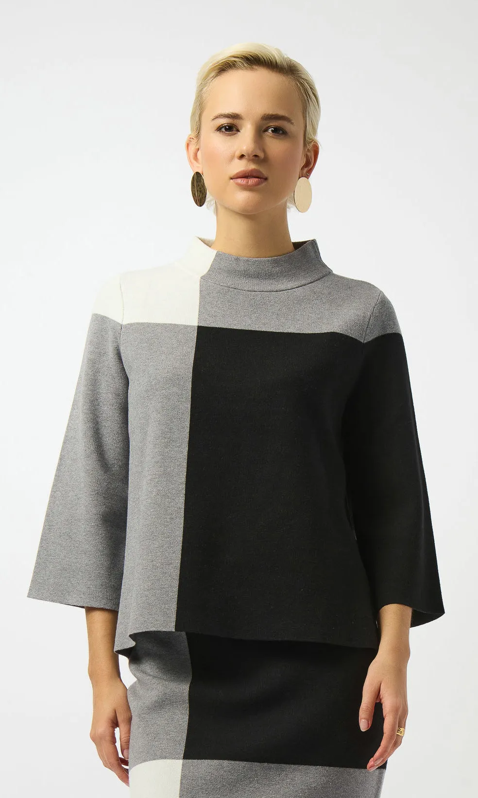 Ribkoff Mock Neck Color Block Sweater sold by Revolution Boutique