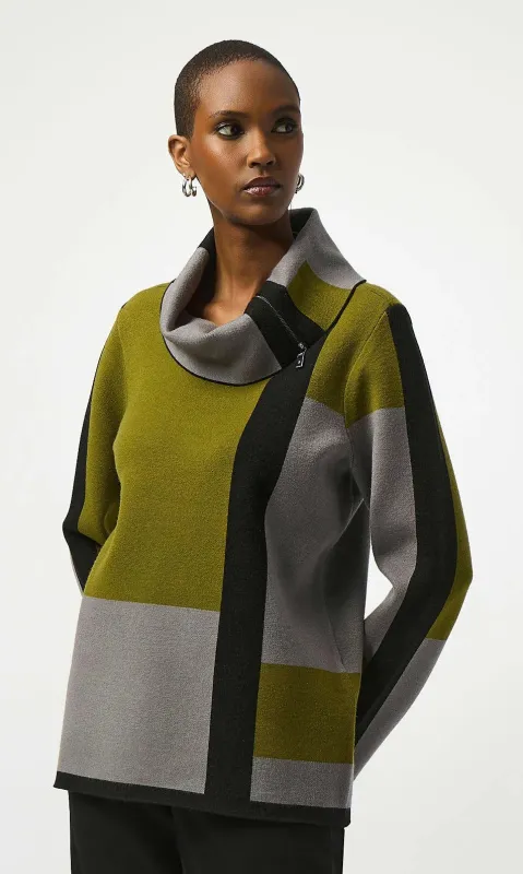 Ribkoff Colorblock Cowl Neck Sweater sold by Revolution Boutique