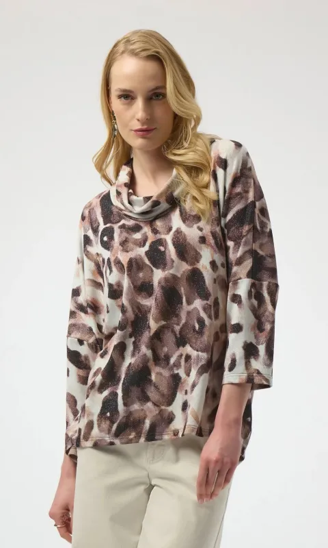 Ribkoff Cowl Neck Animal Tunic sold by Revolution Boutique