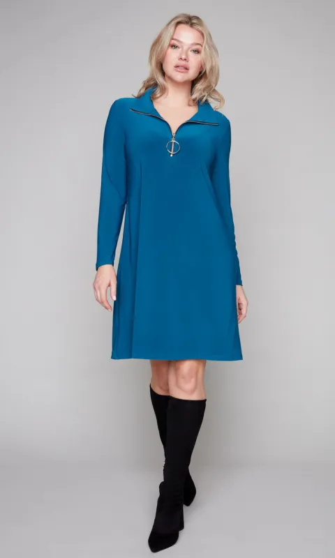 Zip-Front Jersey Dress sold by Revolution Boutique