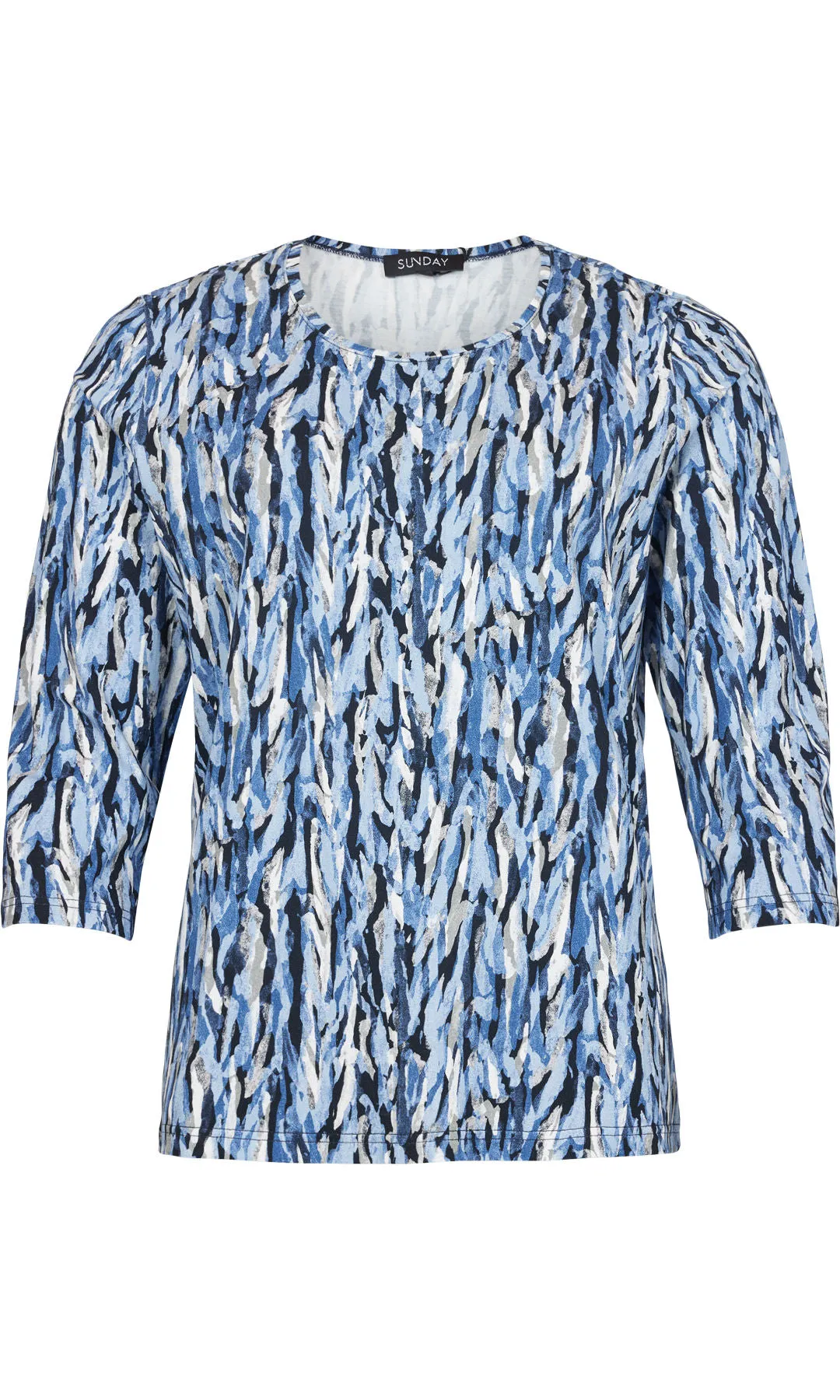 Brushstroke Print Round-Neck Top sold by Revolution Boutique