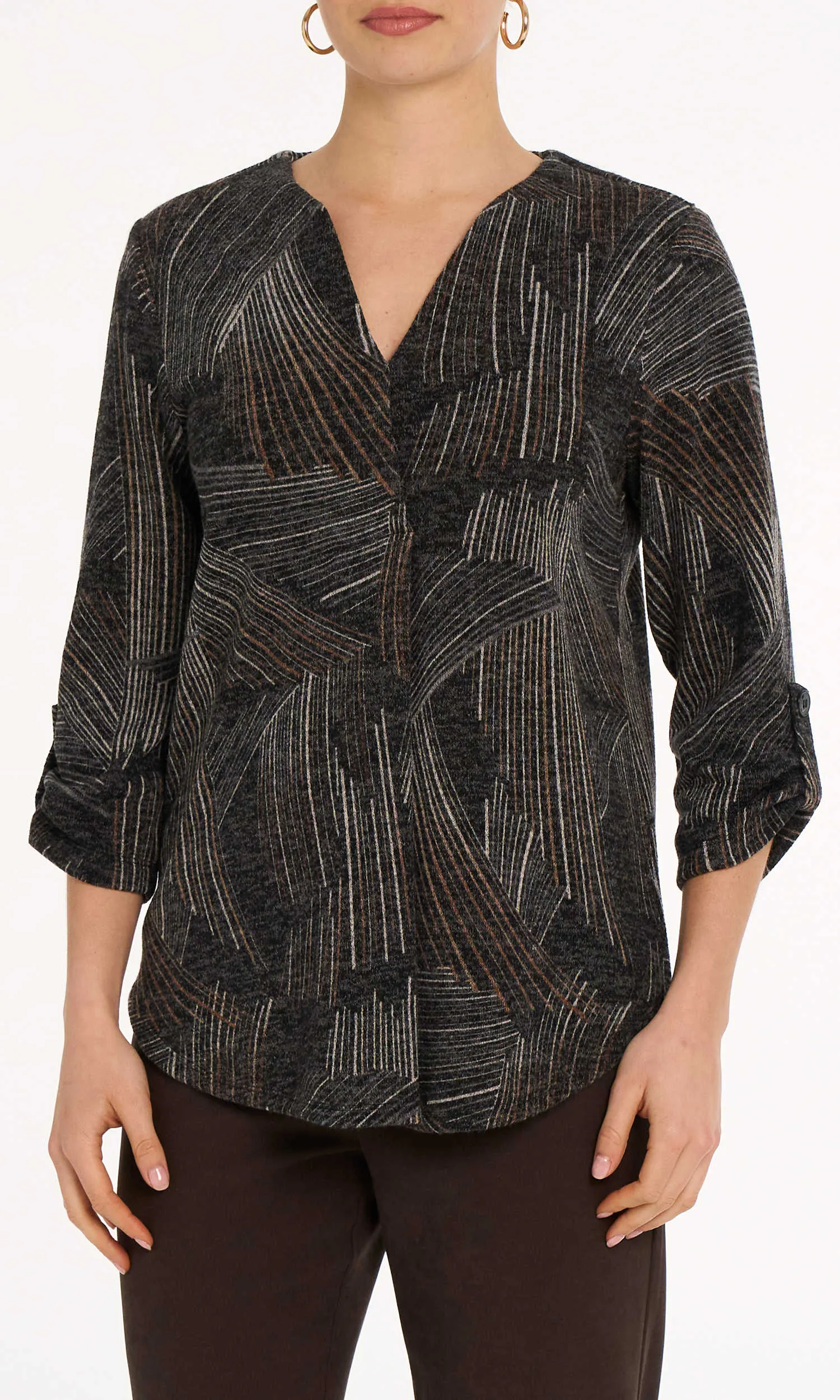 Roll-Tab Sleeve Top sold by Revolution Boutique