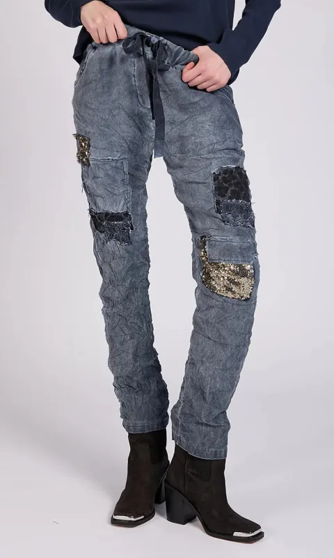 Sequin Patchwork Pant sold by Revolution Boutique