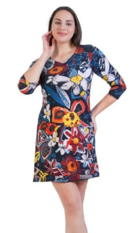 3/4 Sleeve Floral Gracie Dress sold by Revolution Boutique