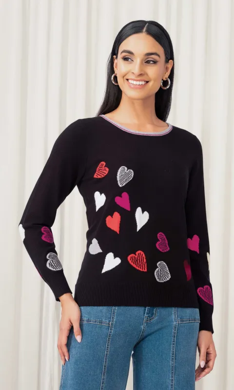 Intarsia Heart Crewneck Sweater sold by Revolution Boutique