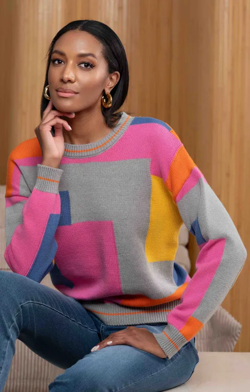 Color-Block Crew Neck Sweater sold by Revolution Boutique