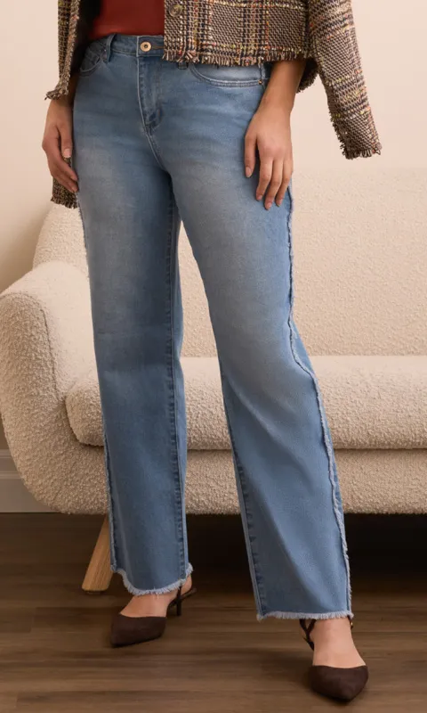 Raw Edge Straight-Leg Denim sold by Revolution Boutique