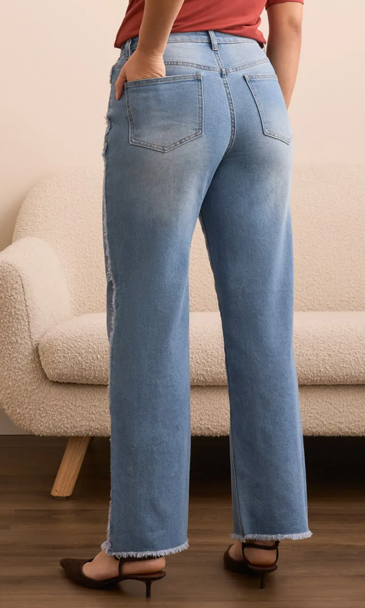 Raw Edge Straight-Leg Denim sold by Revolution Boutique product image thumbnail 2