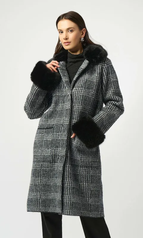 Sweater Knit Faux Fur Trim Coat sold by Revolution Boutique