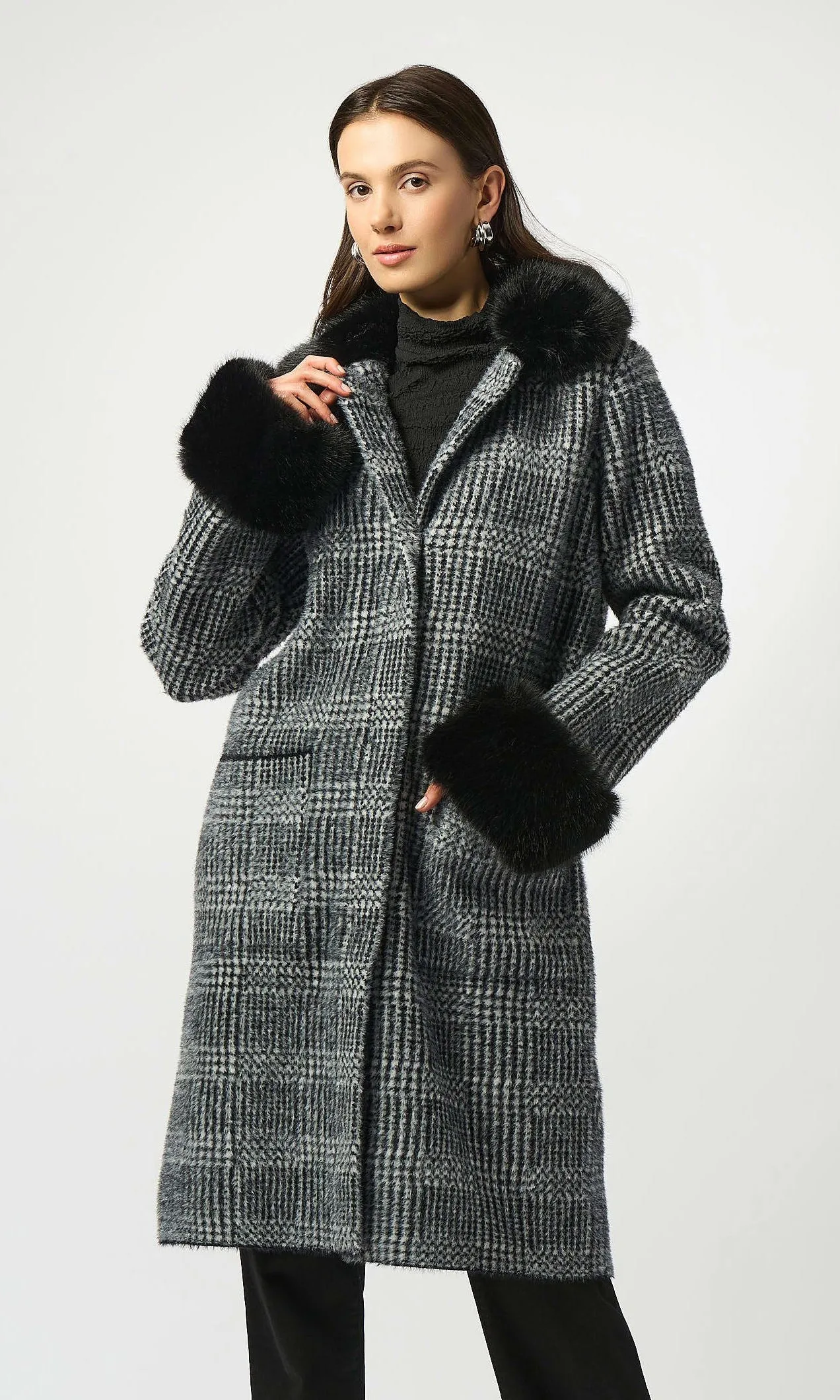 Sweater Knit Faux Fur Trim Coat sold by Revolution Boutique