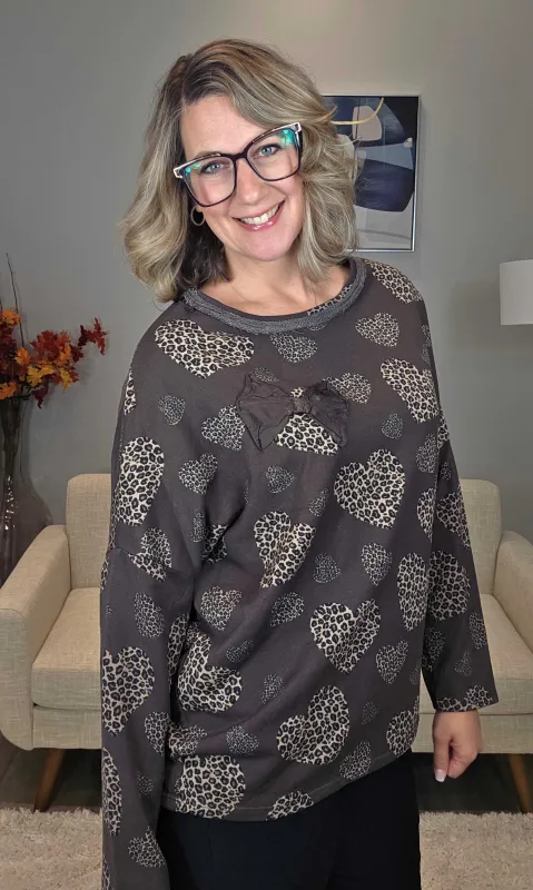 Leopard Love Sweatshirt sold by Revolution Boutique