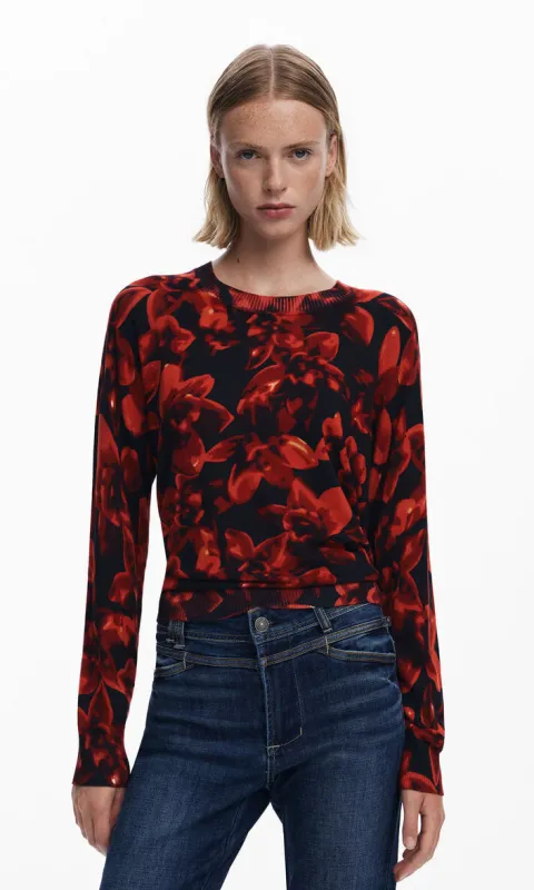 Desigual Floral Knit Top sold by Revolution Boutique