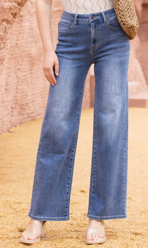 Five Pocket Wide Leg Denim sold by Revolution Boutique