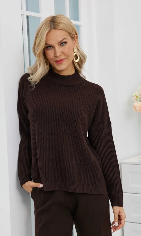 Soft Ribbed Mock Neck Sweater sold by Revolution Boutique
