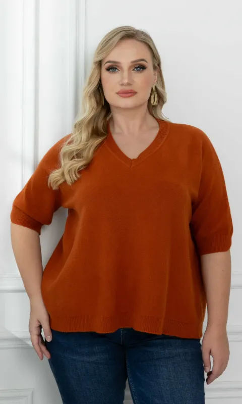 Ribbed Cuff V-Neck Sweater sold by Revolution Boutique