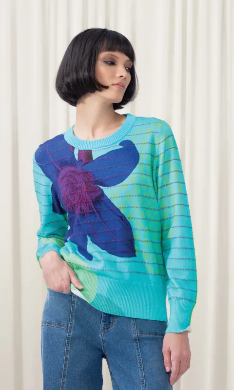 Orchid Motif Textured Lightweight Knit Top sold by Revolution Boutique